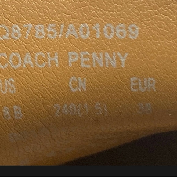 Coach Tan Leather Penny Loafers Flats - Picture 4 of 5